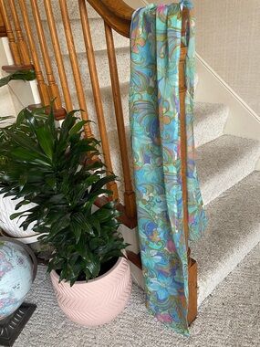 Bohemian Tropical Sheer Long Scarf Hair Wrap versatile Accessory